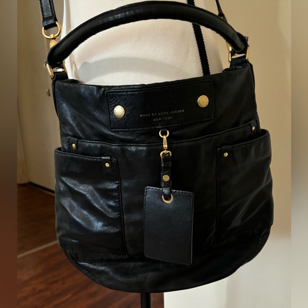 Marc by Marc Jacobs Preppy Leather Hobo Bag Black